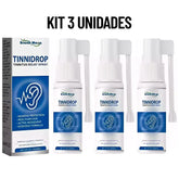 Kit 3 Tinnidrop -  Lavagem e Solução de Zumbido Nos Ouvidos