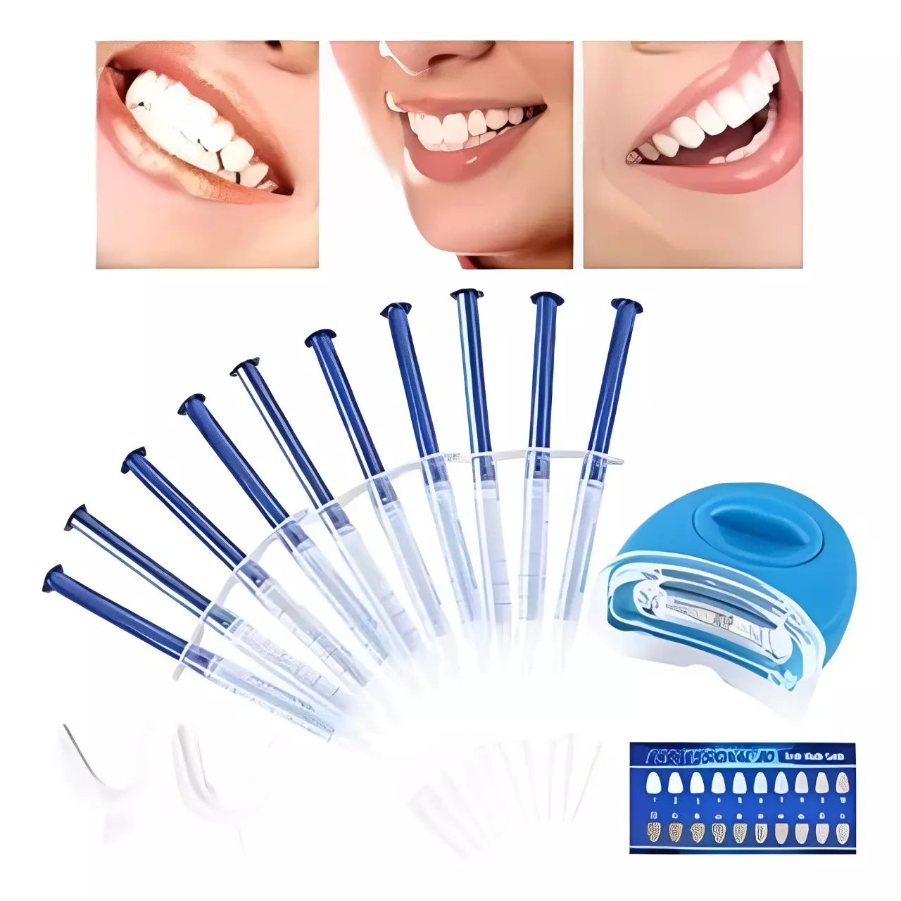 Kit Clareador Dental - Luz Led e Gel Branqueador de Dentes