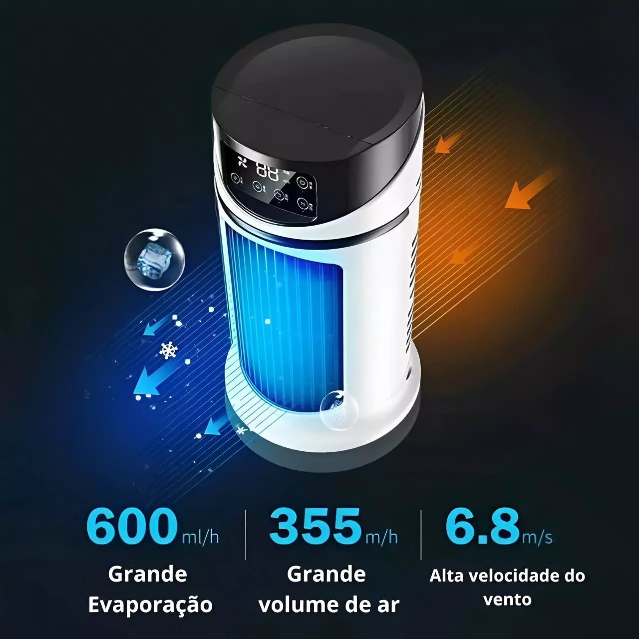 JetAir Turbo - Ar Condicionado Portátil Bivolt 4 em 1 - Refrigerador de Ar Silencioso