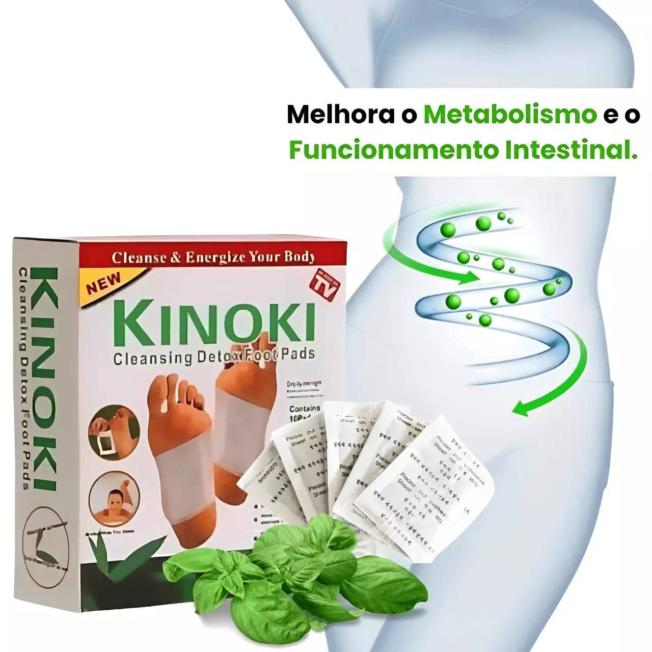 Kit 5 Pacotes Adesivos Kinoki Para os Pés - Renovação e Vitalidade