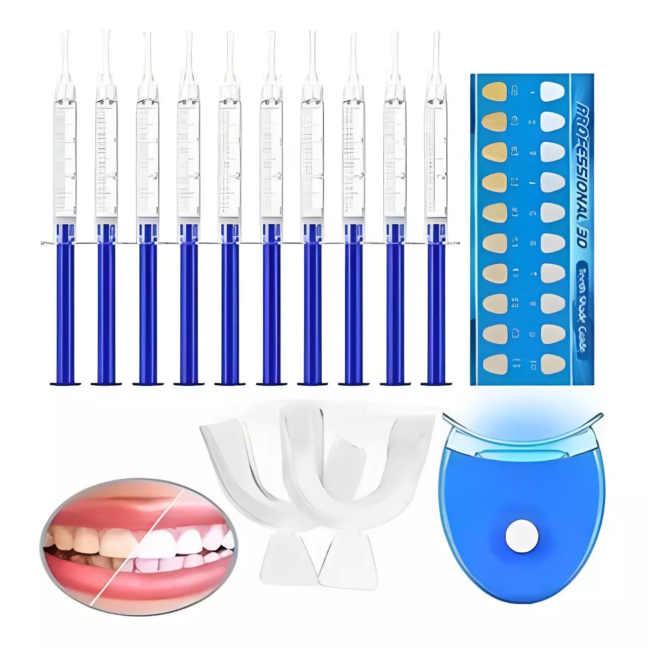 Kit Clareador Dental - Luz Led e Gel Branqueador de Dentes