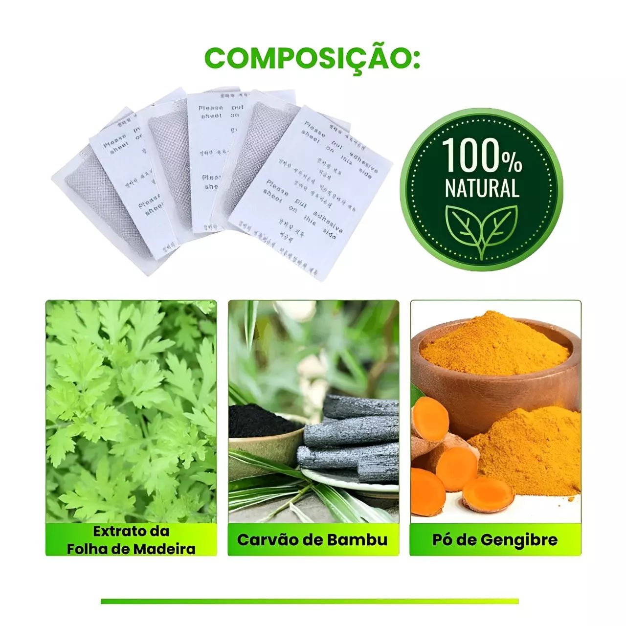 Kit 5 Pacotes Adesivos Kinoki Para os Pés - Renovação e Vitalidade