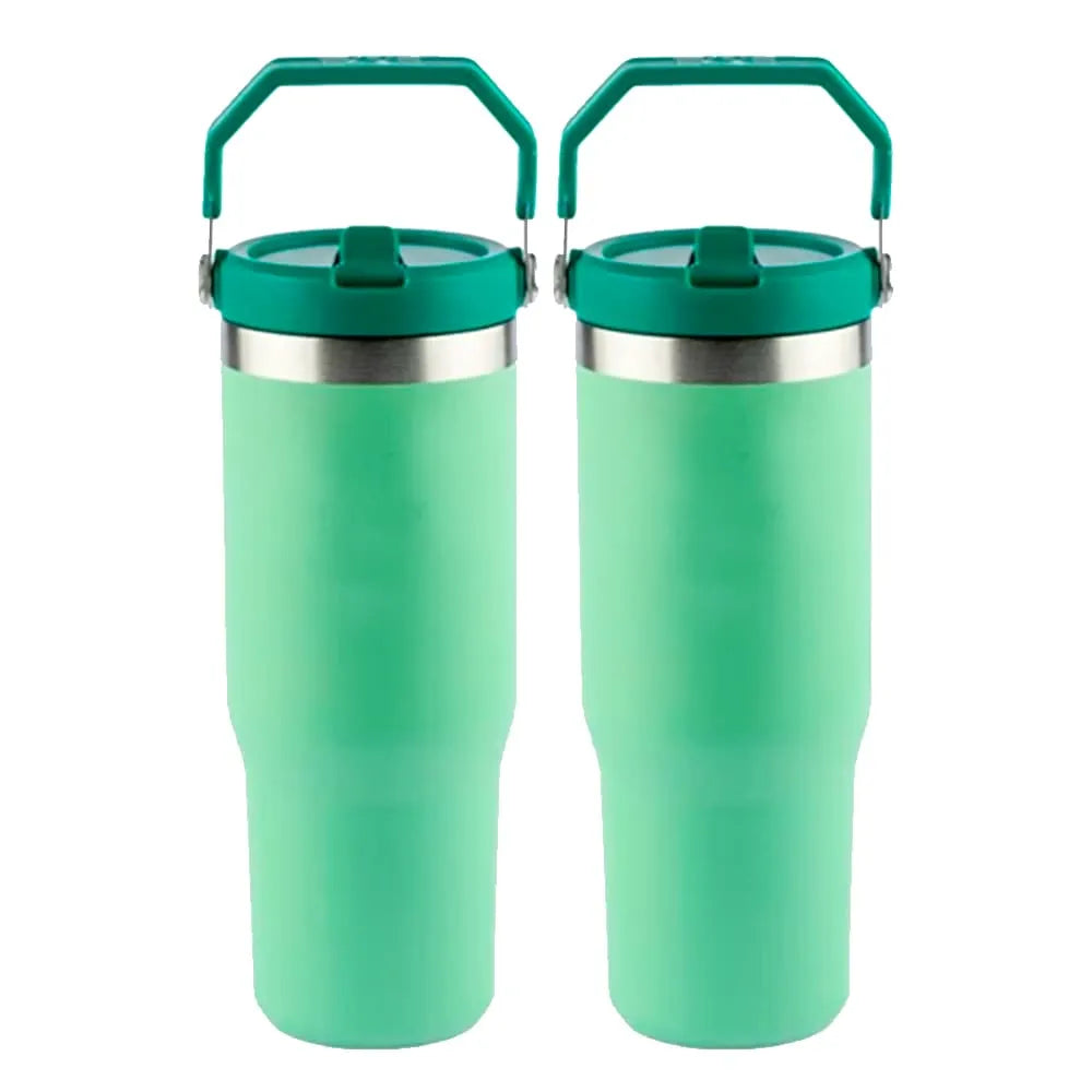 Kit 2 Garrafas Térmicas Flip Straw Tumbler com Canudo - Á Prova de Vazamentos