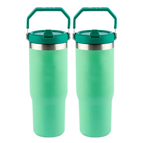 Kit 2 Garrafas Térmicas Flip Straw Tumbler com Canudo - Á Prova de Vazamentos