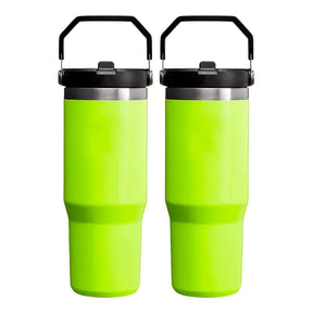 Kit 2 Garrafas Térmicas Flip Straw Tumbler com Canudo - Á Prova de Vazamentos