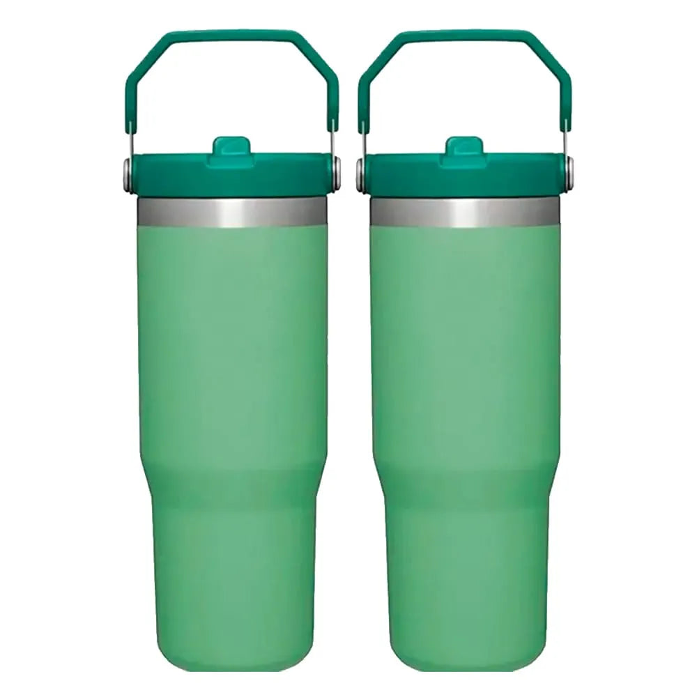 Kit 2 Garrafas Térmicas Flip Straw Tumbler com Canudo - Á Prova de Vazamentos